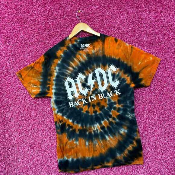 AC/DC Back in Black Spell-Out Album Art Hard Rock Tie Dye XL - Picture 3 of 4